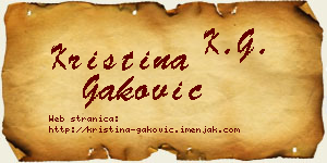 Kristina Gaković vizit kartica